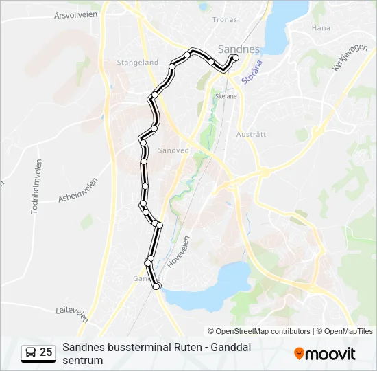 25 Bus Line Map