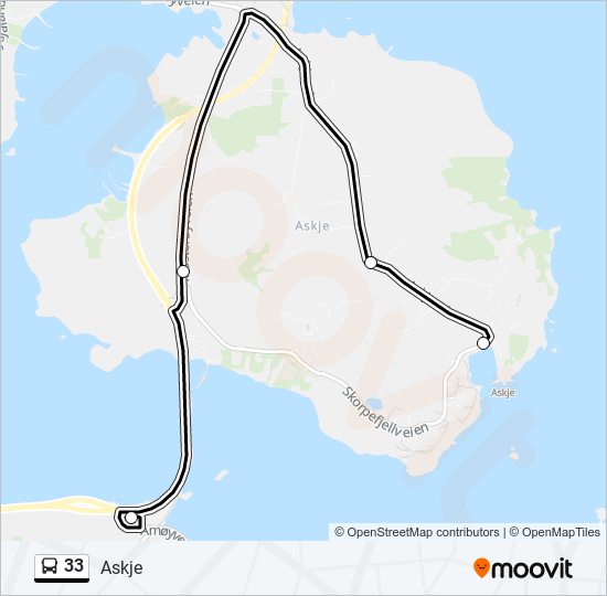 33 bus Line Map