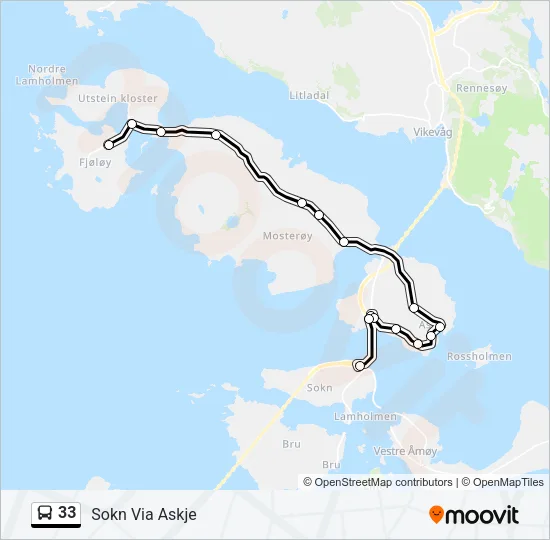 33 Bus Line Map