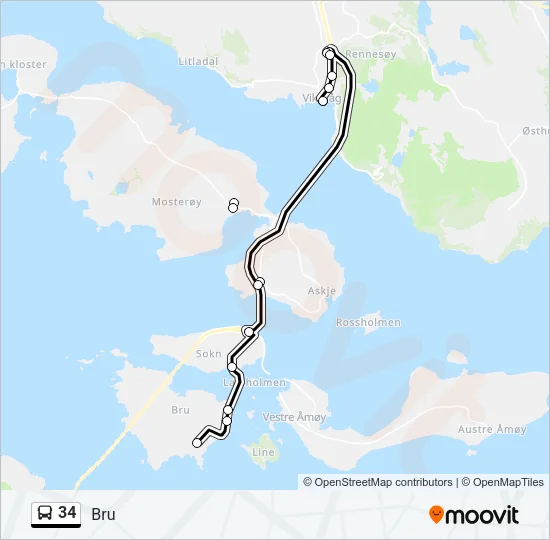34 Bus Line Map