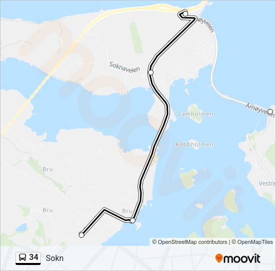 34 Bus Line Map