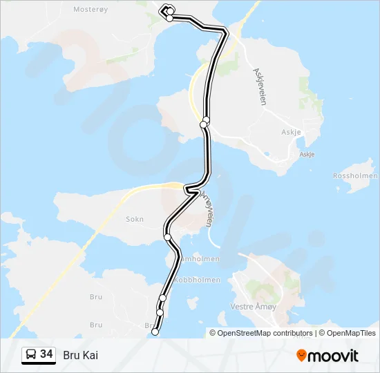 34 Bus Line Map