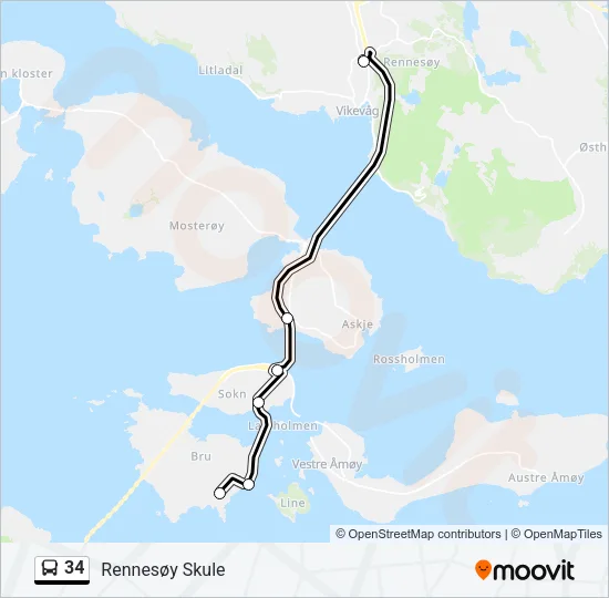 34 Bus Line Map