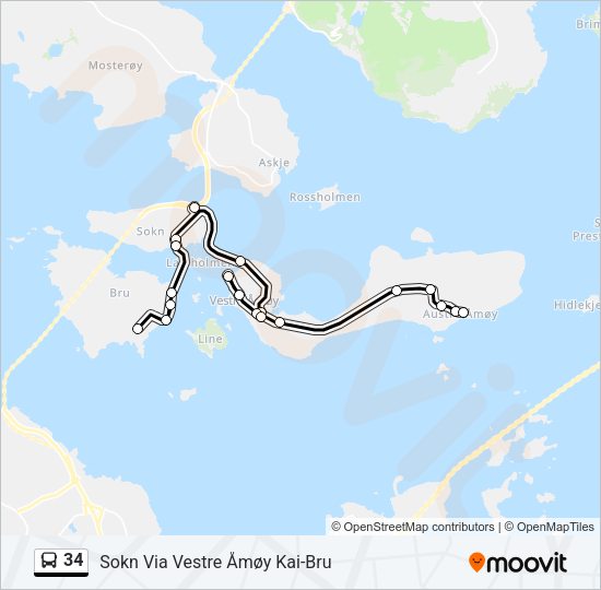 34 Bus Line Map