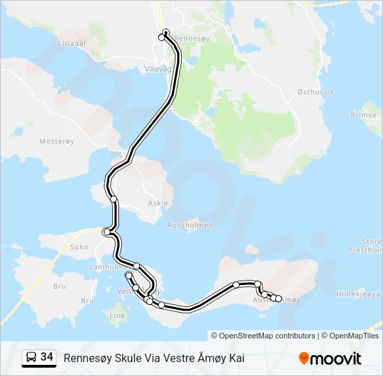 34 Bus Line Map