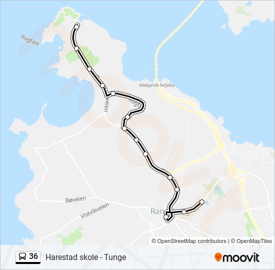 36 bus Line Map