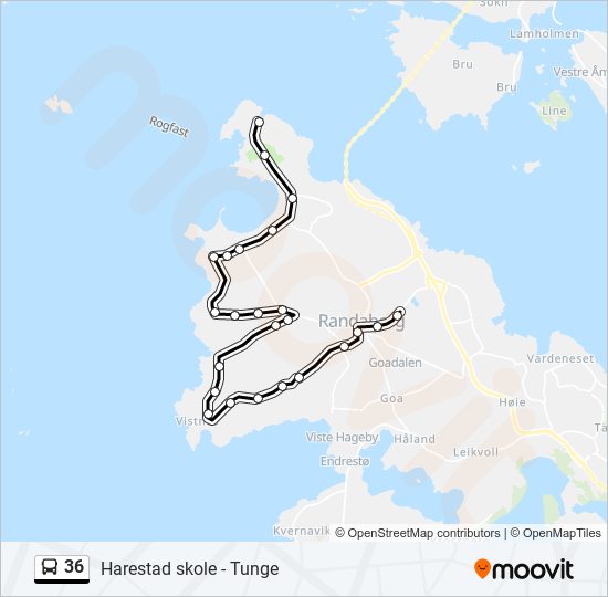 36 bus Line Map