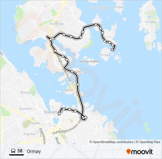 38 Bus Line Map