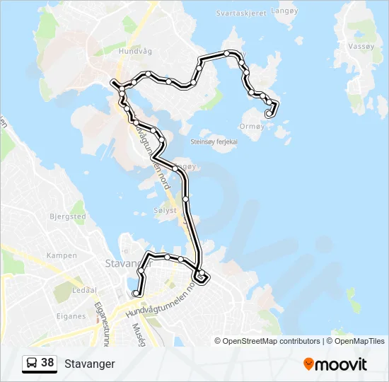 38 Bus Line Map