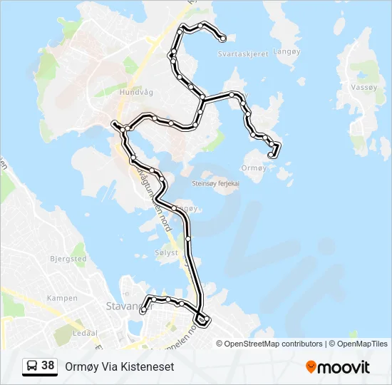 38 Bus Line Map