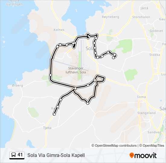 41 bus Line Map