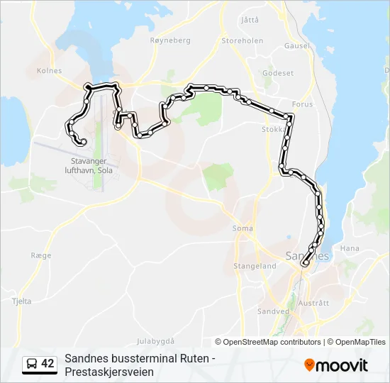 42 Bus Line Map