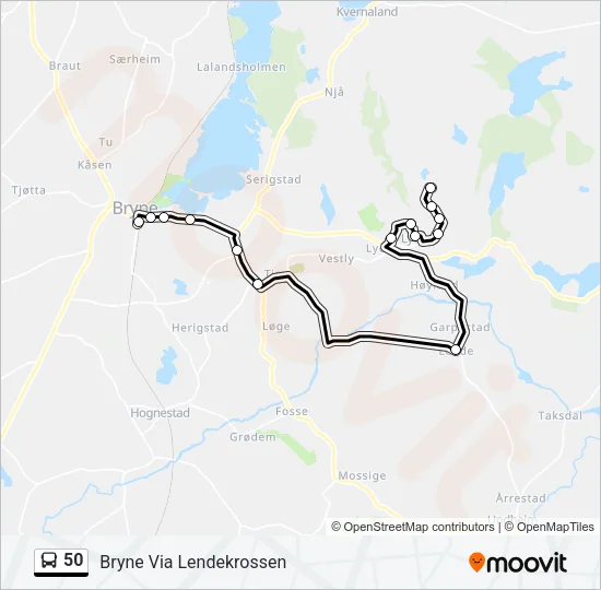 50 Bus Line Map