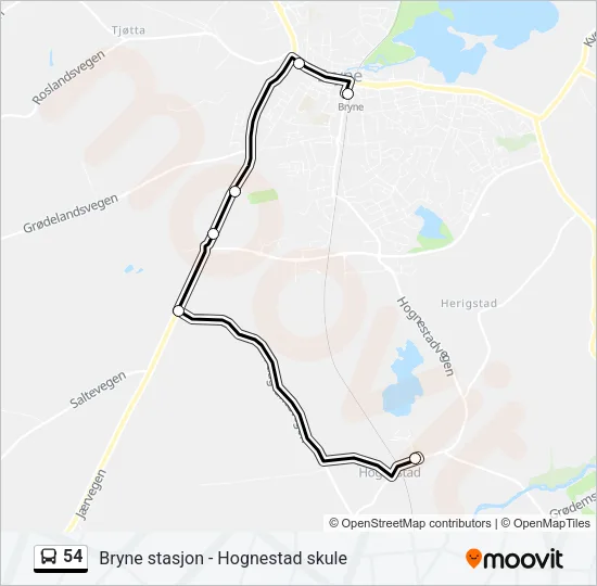 54 Bus Line Map
