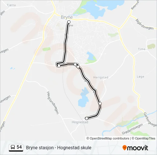 54 Bus Line Map