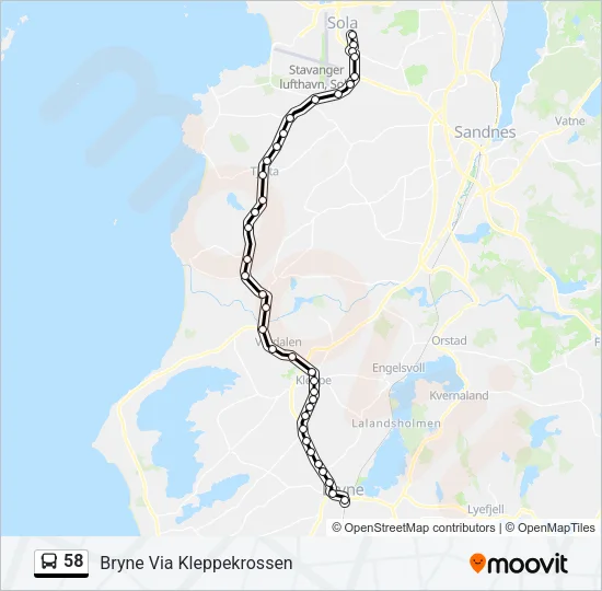 58 Bus Line Map