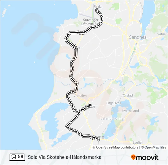 58 Bus Line Map