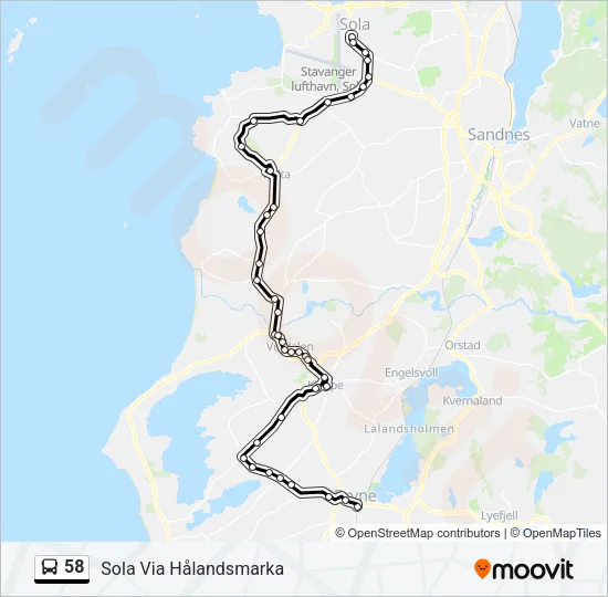 58 Bus Line Map
