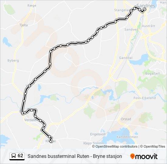 62 bus Line Map