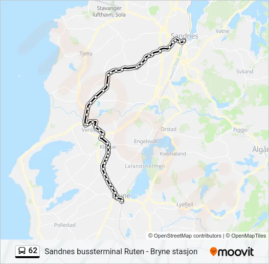 62 Bus Line Map