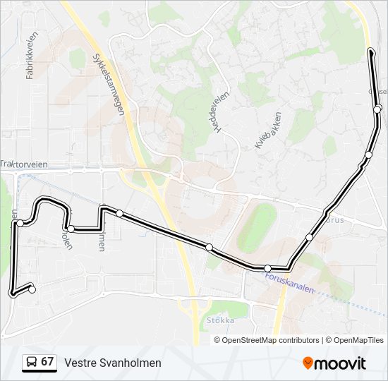 67 Bus Line Map