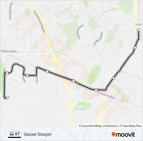 67 Bus Line Map