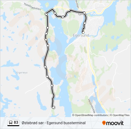 83 Bus Line Map