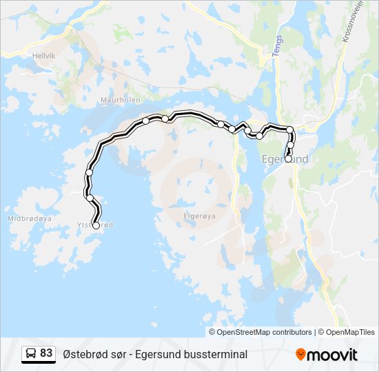 83 Bus Line Map