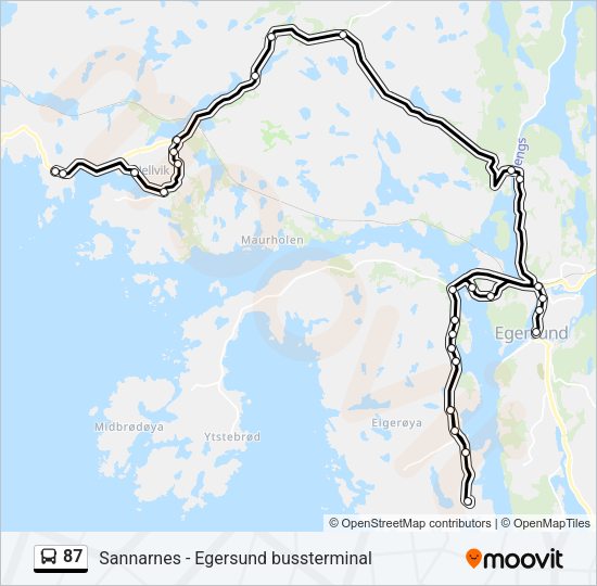 87 Bus Line Map