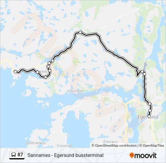 87 Bus Line Map