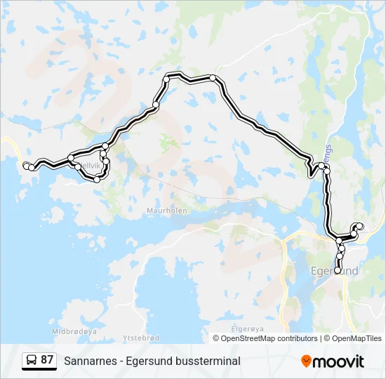 87 Bus Line Map