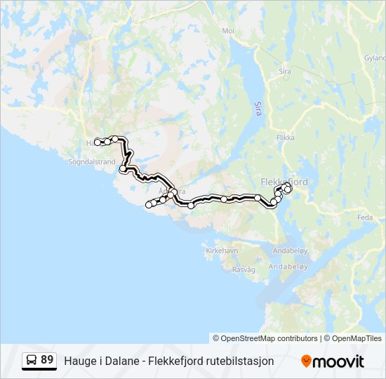 89 Bus Line Map