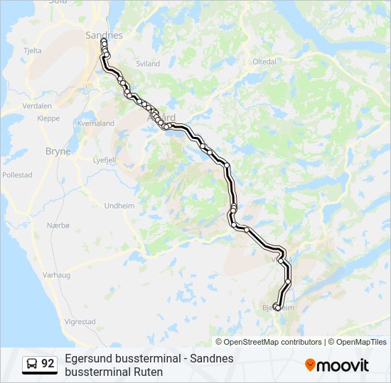 92 bus Line Map