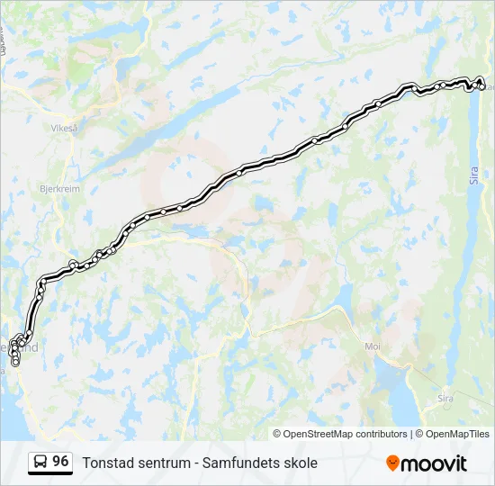 96 Bus Line Map
