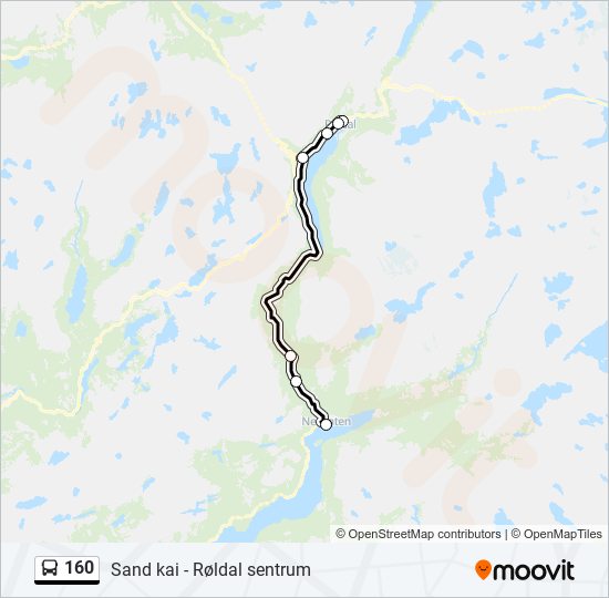 160 bus Line Map