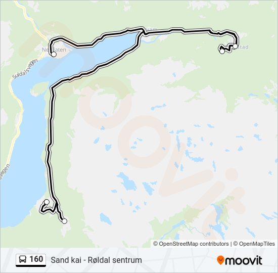 160 bus Line Map