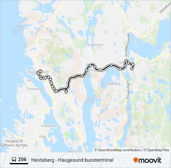 206 Bus Line Map