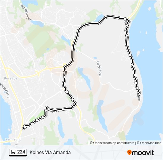 224 bus Line Map