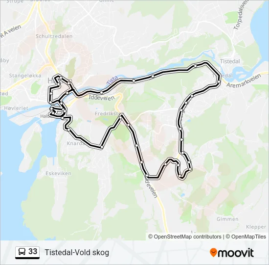 33 Bus Line Map