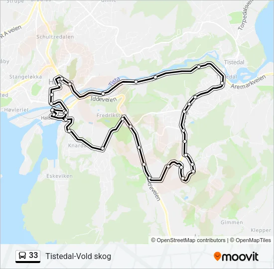33 Bus Line Map