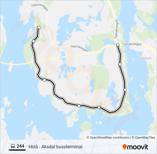 244 bus Line Map