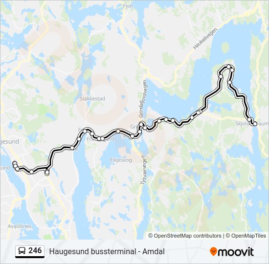 246 bus Line Map