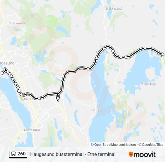 260 Bus Line Map
