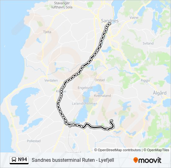 N94 bus Line Map