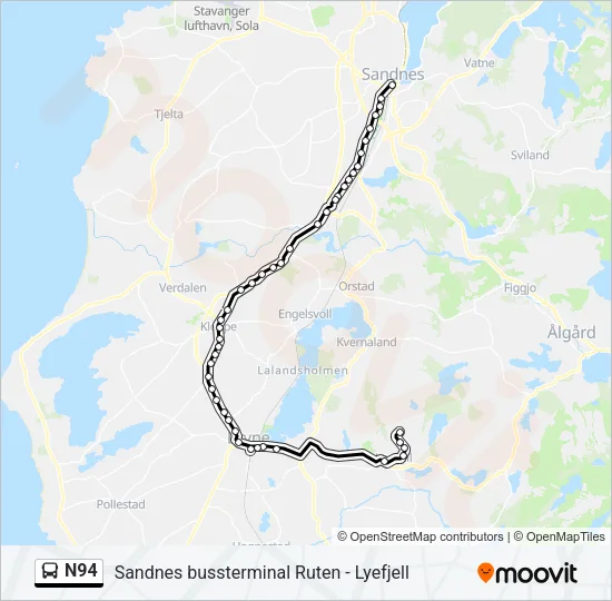 N94 Bus Line Map