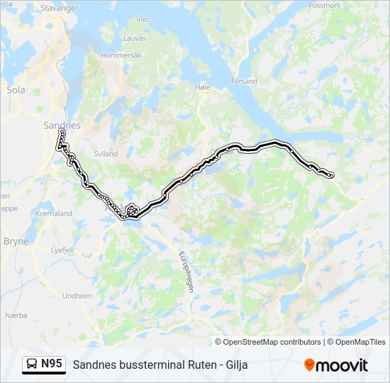 N95 bus Line Map