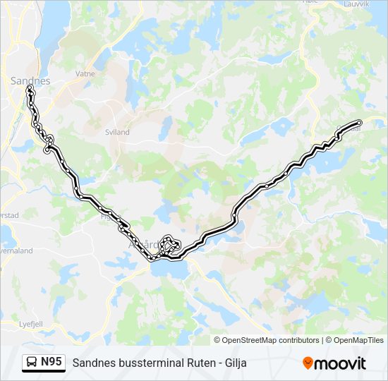 N95 Bus Line Map