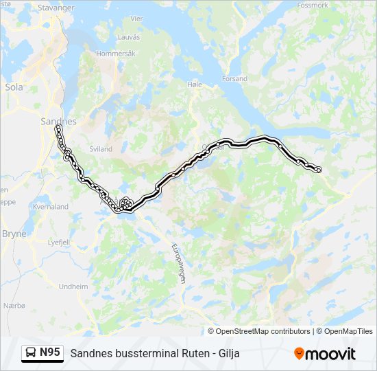 N95 Bus Line Map