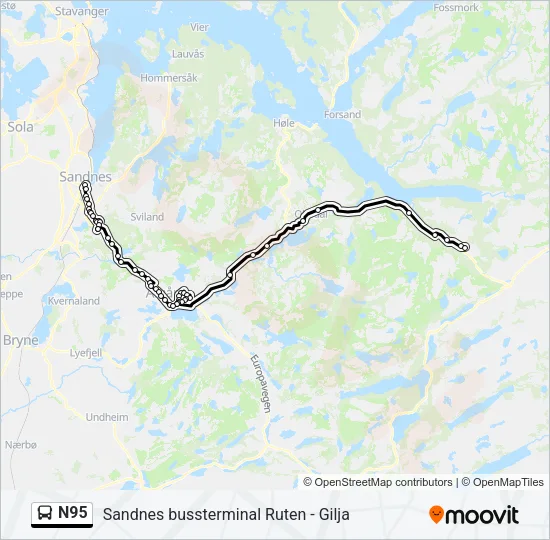 N95 Bus Line Map