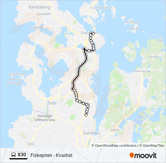 X30 bus Line Map